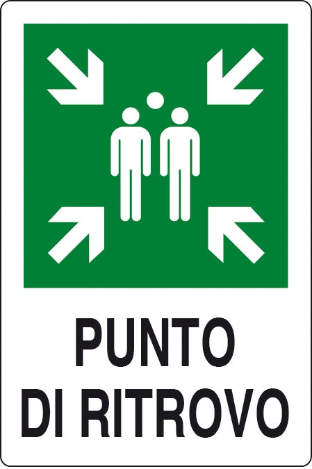 TARGA PUNTO DI RITROVO 300X200 ALLUMINIO NORMA EU- 1,0 pz