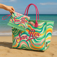 Set Borsa e Pochette Mare Design Fantasy con Frange Borsetta Organizer da Mare