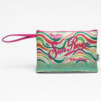 Set Borsa e Pochette Mare Design Fantasy con Frange Borsetta Organizer da Mare