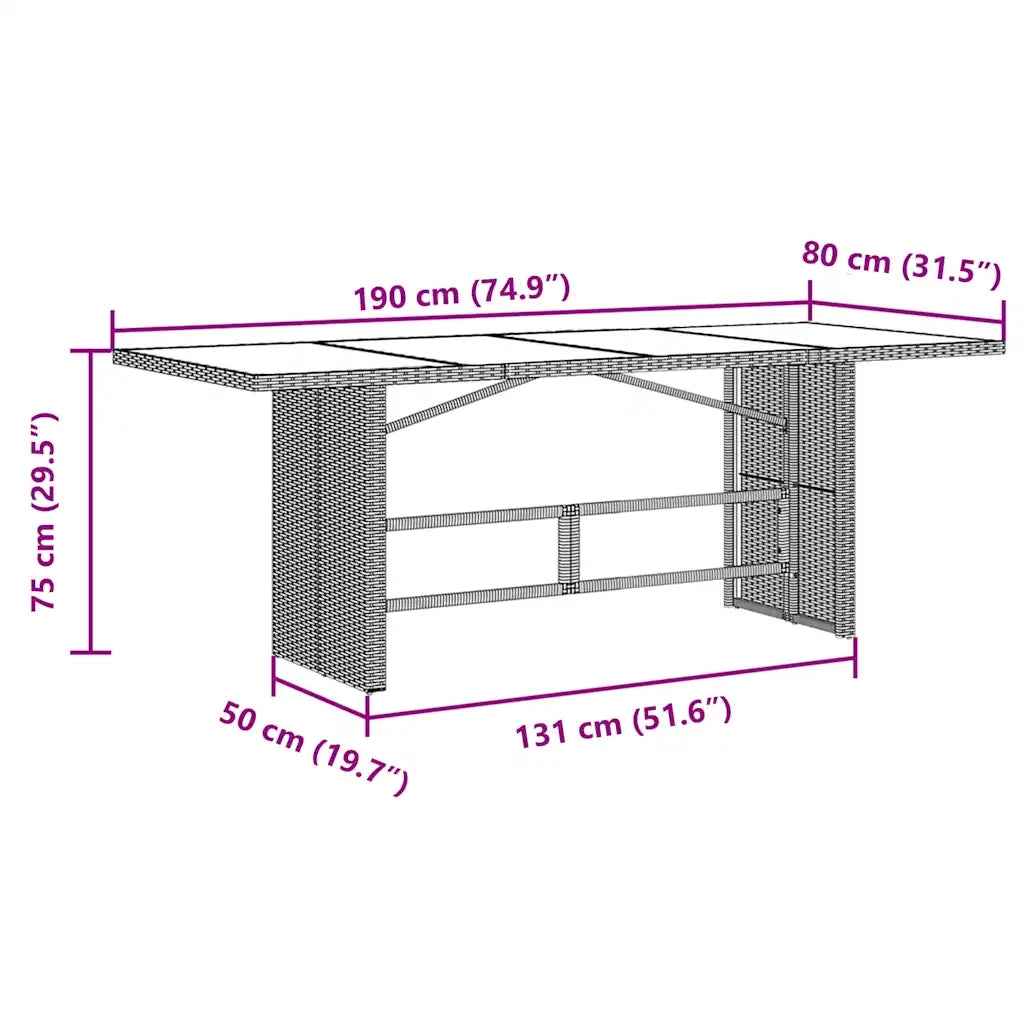 Set Bistrò da Giardino 9 pz con Cuscini in Polyrattan Grigio 3276900