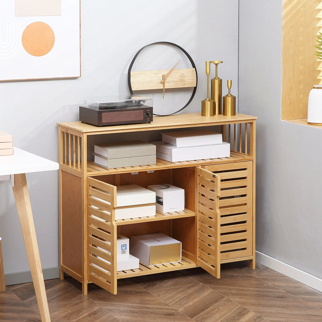 Armadio a 3 ante in bamb¨´ ¨C zephmum ¨C naturale 100x35x82 cm