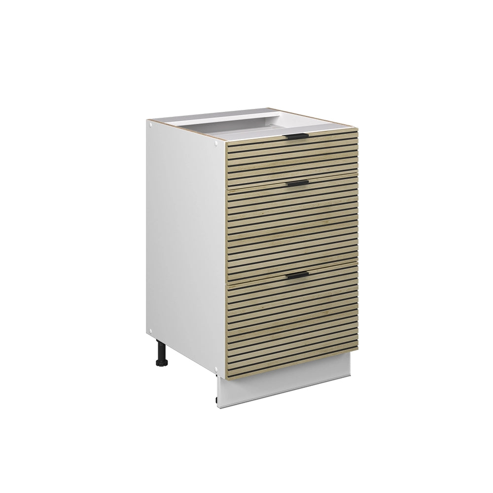 Mobiletto base per cucina Fame-Line Pannello in quercia/Bianco 50 cm senza piano di lavoro Vicco