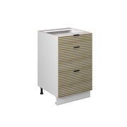 Mobiletto base per cucina Fame-Line Pannello in quercia/Bianco 50 cm senza piano di lavoro Vicco