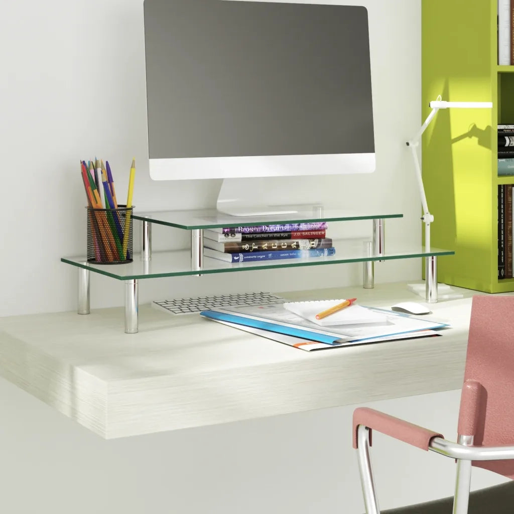 Base per Monitor a 2 Livelli in Vetro Trasparente CFW6774989