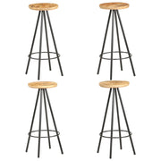 Sgabelli da Bar 4 pz in Legno Grezzo di Mango cod mxl 59549
