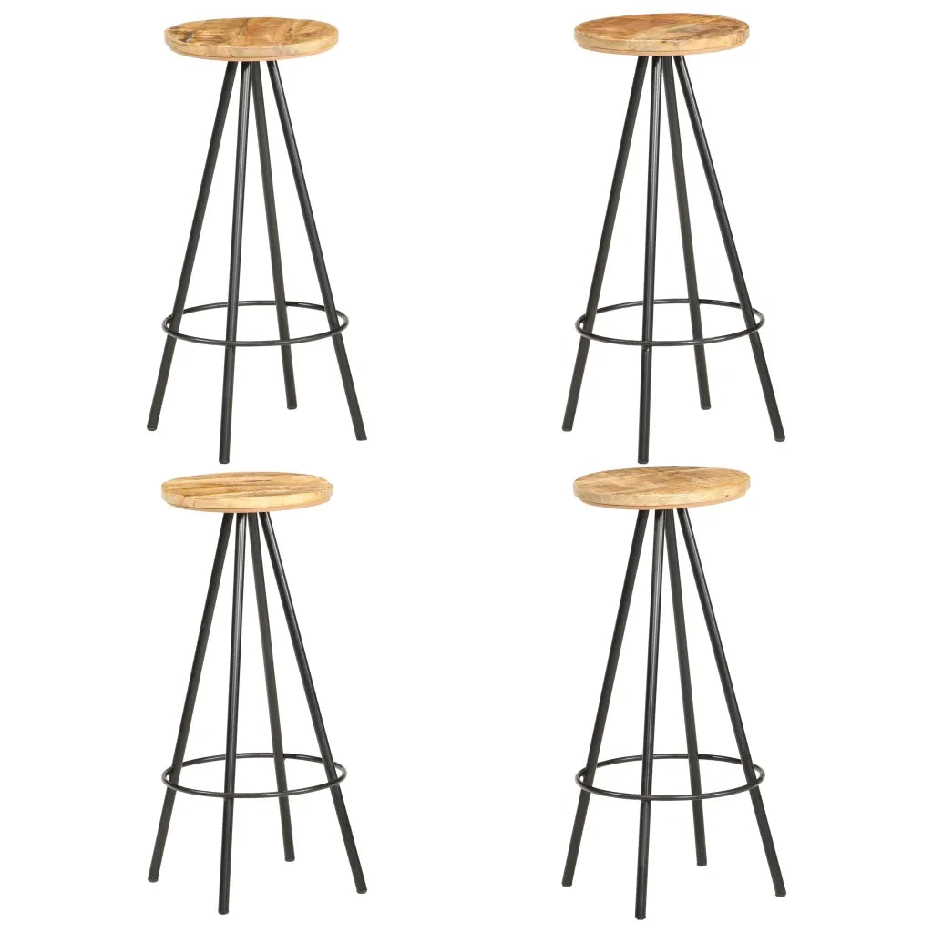 Sgabelli da Bar 4 pz in Legno Grezzo di Mango cod mxl 59549