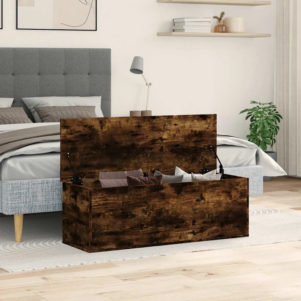 Contenitore Portaoggetti Rovere Fumo 102x35x35 cm in Truciolato 840692