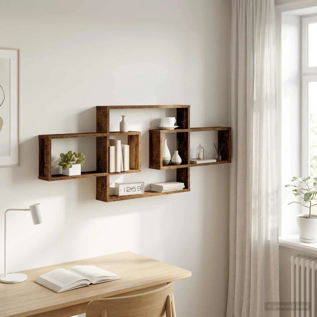 Scaffale da parete Legno antico 130 x 10 x 50 cm 8012458
