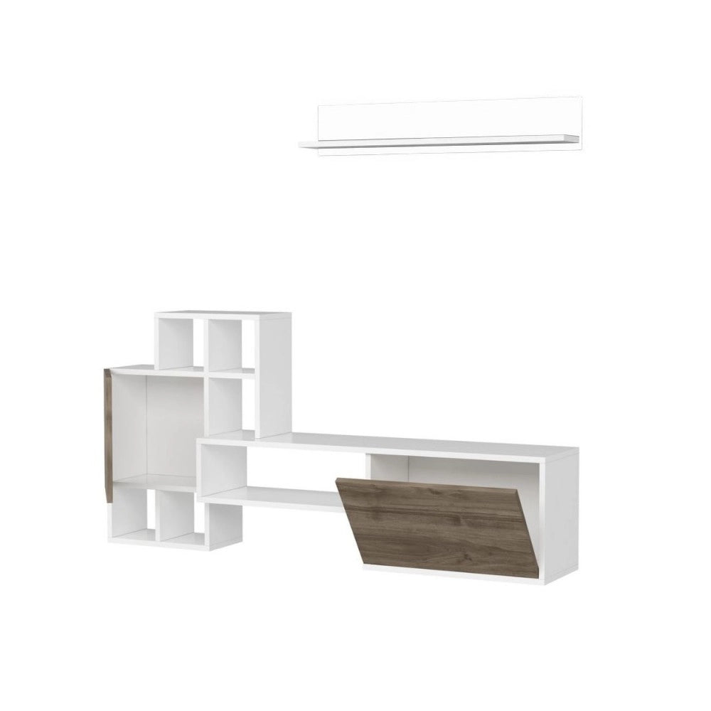 Parete attrezzata Rinaldo 160 colore bianco frontali noce