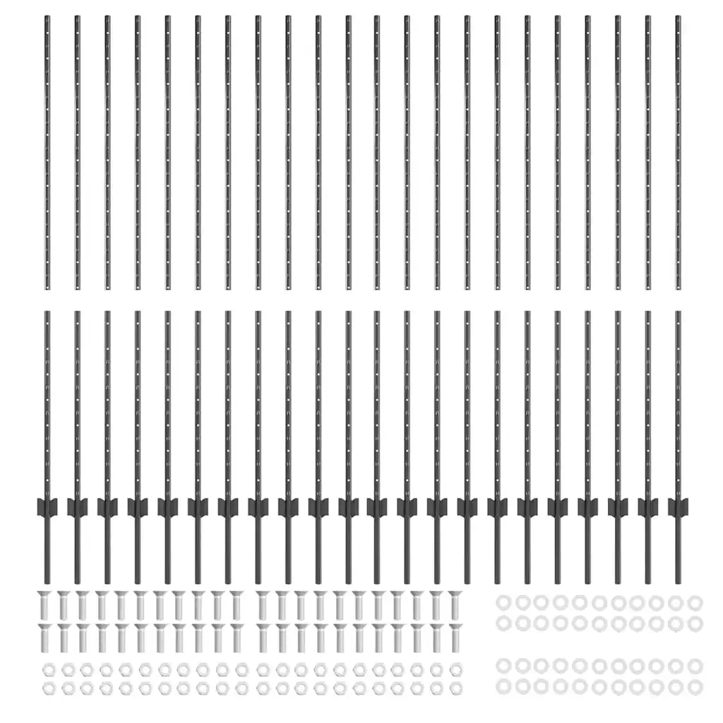 Palo della recinzione 22 pcs Grigio 200 cm Acciaio 3335944