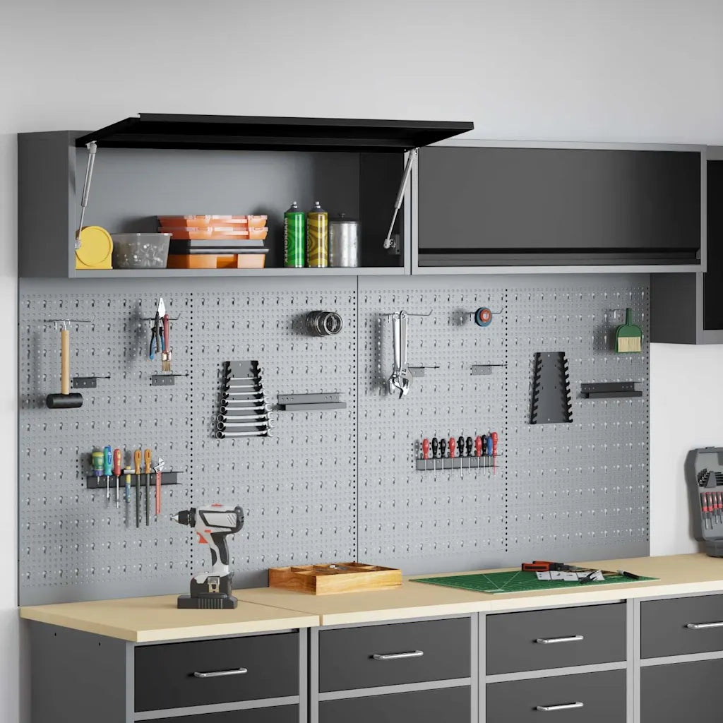 Set di armadi per attrezzi con lo scaffale 6 pz Nero CFW1799032