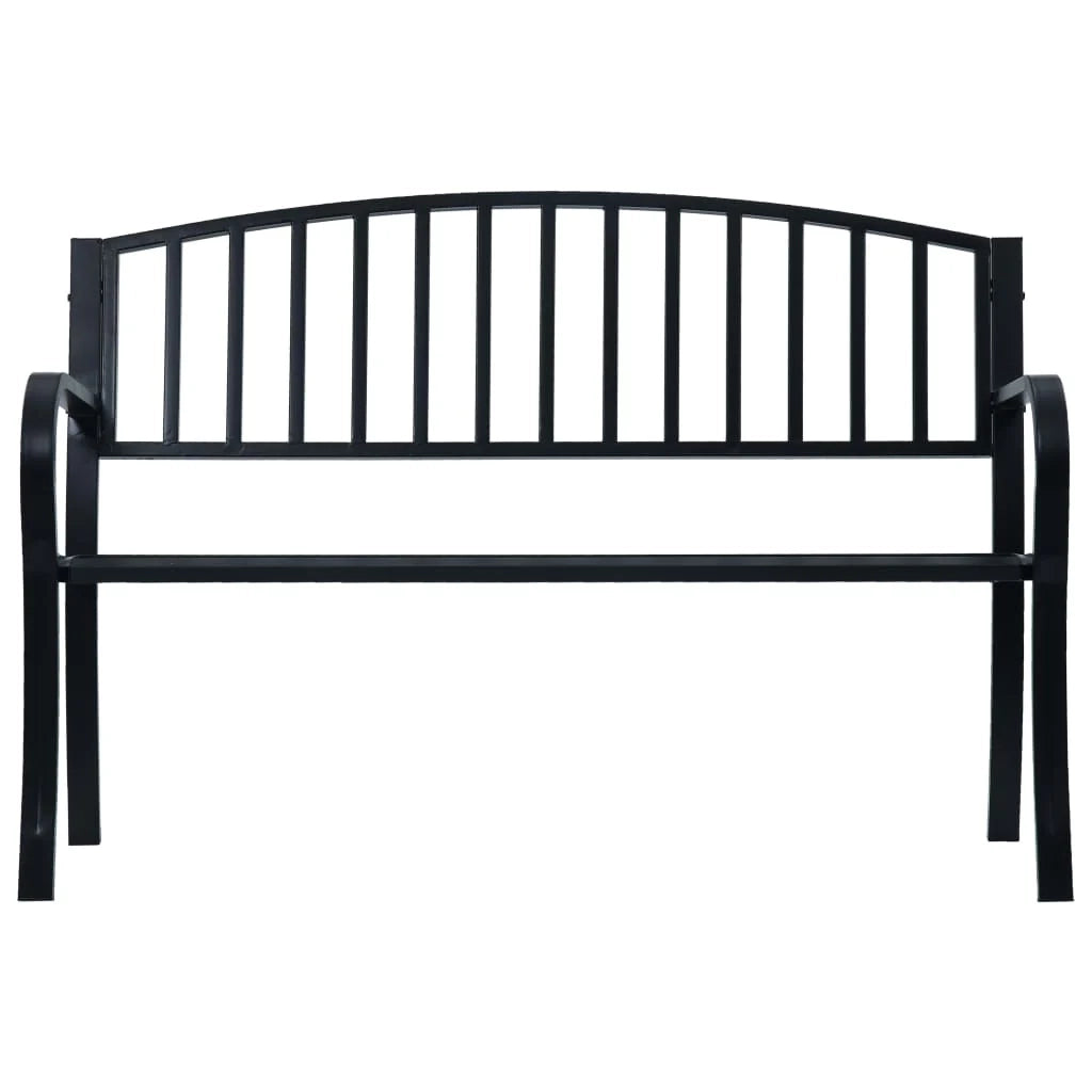 Panca da giardino mobili da esterno terrazza 125 cm acciaio nero 02_0011234