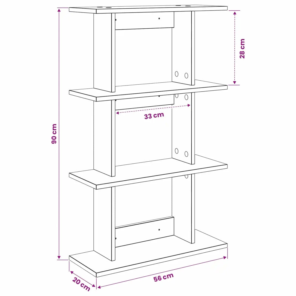 Scaffale da parete A parete Marrone 56 x 20 x 90 cm 8012074