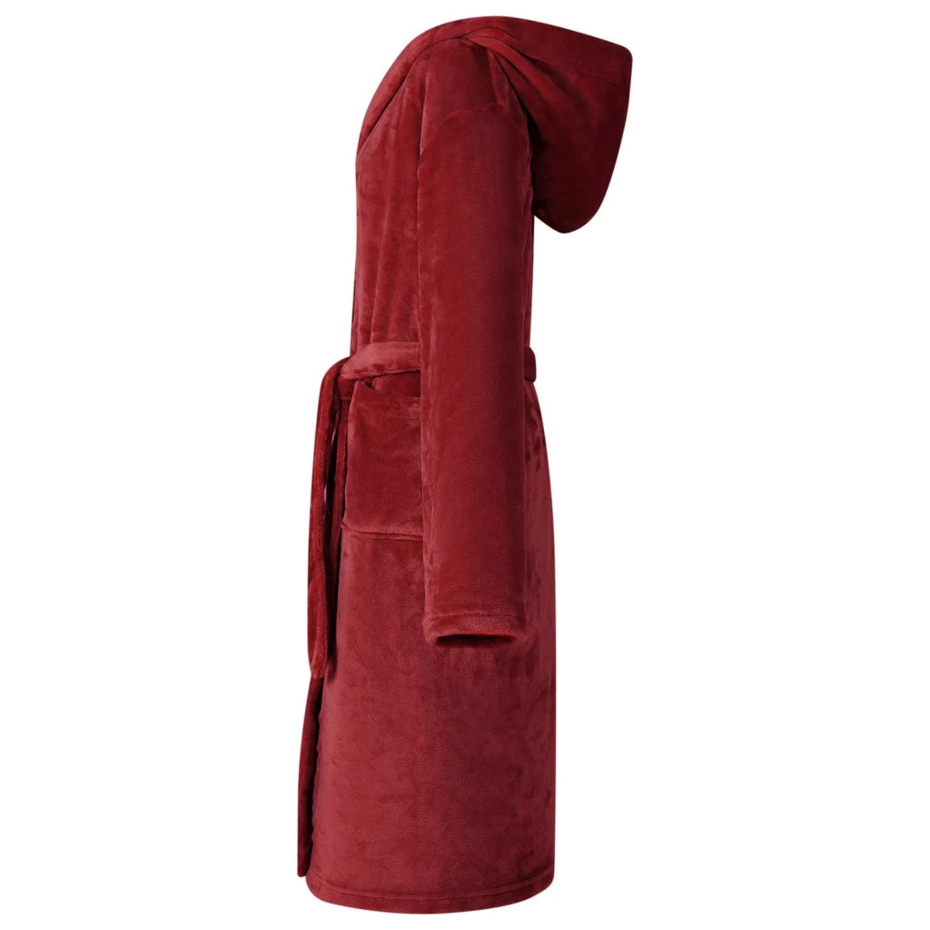 Accappatoio con Cappuccio Rosso Bordeaux xxl Flanella CFW9750406