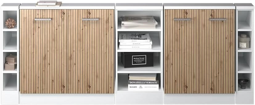 Mobile cucina sottotetto R-Line, Rovere artigianale/bianco, 210 cm Set di 5