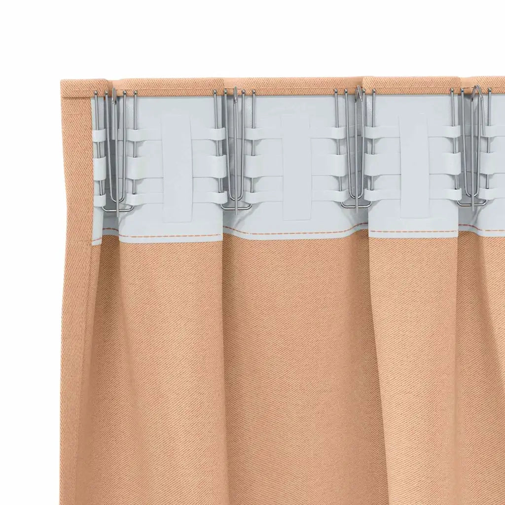 vidaXL Tende con tende 2 pcs Marrone chiaro Poliestere