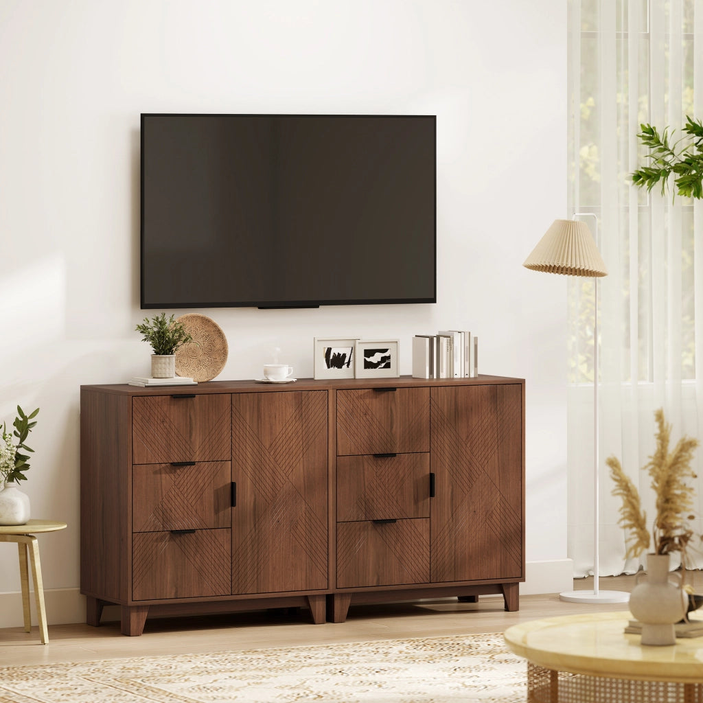 Cassettiera con ante e ripiani ¨C Minimal ¨C marrone 75x39x80 cm
