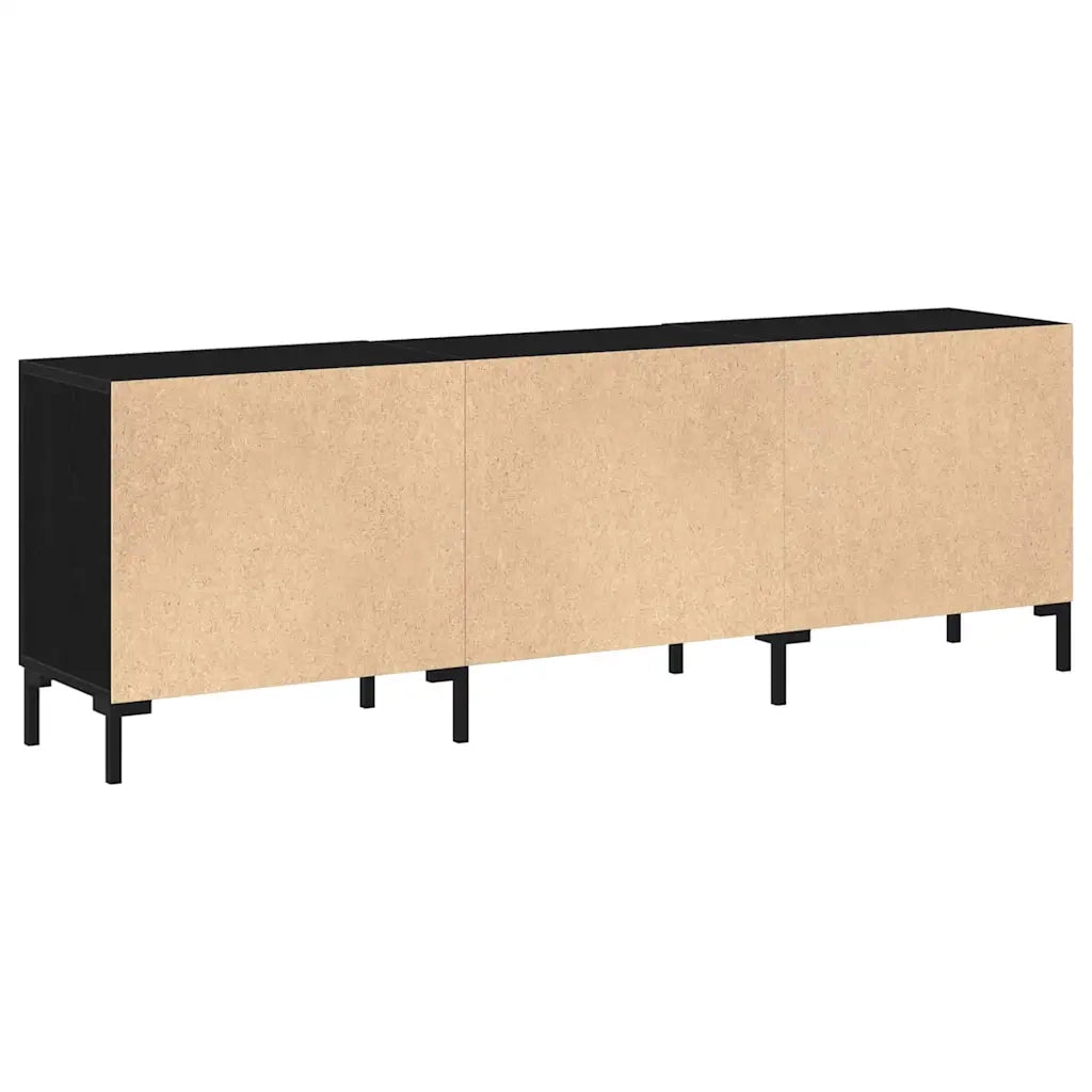 Set mobile TV-Credenza per TV Rovere Nero 150 x 30 x 50 cm Legno multistrato 622803