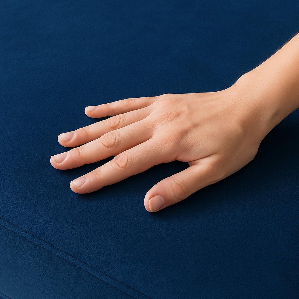 Divano 3 Posti con Rivestimento in Velluto Blu Premium Sofa Relax 212x75x87 cm