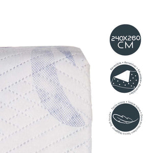 Trapuntino Letto Matrimoniale 240x260 cm Reversibile Bianco Viola Moderno