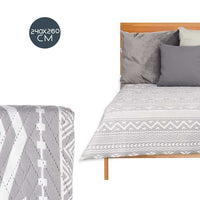 Trapuntino Letto Matrimoniale 240x260 cm Reversibile Bianco Grigio Moderno