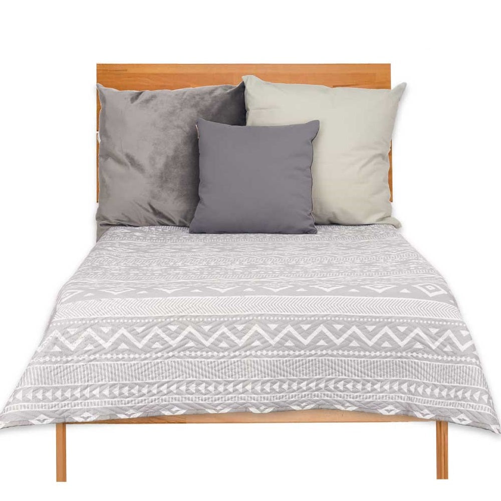 Trapuntino Letto Matrimoniale 240x260 cm Reversibile Bianco Grigio Moderno