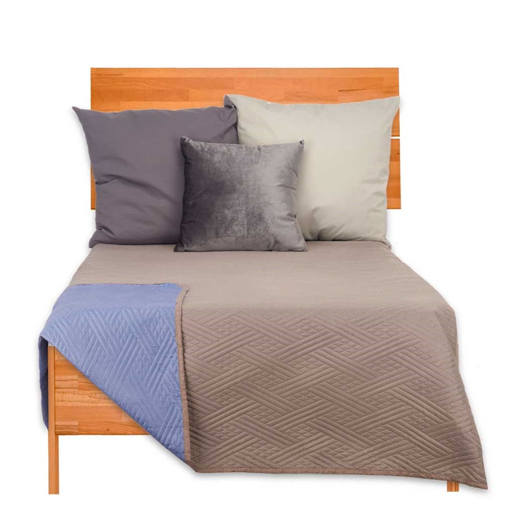 Trapuntino Letto Matrimoniale 240x260 cm Reversibile Grigio Blu Moderno