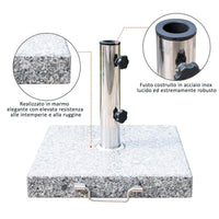 SUPPORTO BASE PER OMBRELLONE DA GIARDINO IN MARMO 29KG, 42X42X36CM