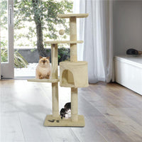 ALBERO TIRAGRAFFI PER GATTO BEIGE 75X40X112 CM