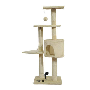 ALBERO TIRAGRAFFI PER GATTO BEIGE 75X40X112 CM