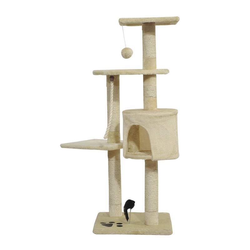 ALBERO TIRAGRAFFI PER GATTO BEIGE 75X40X112 CM