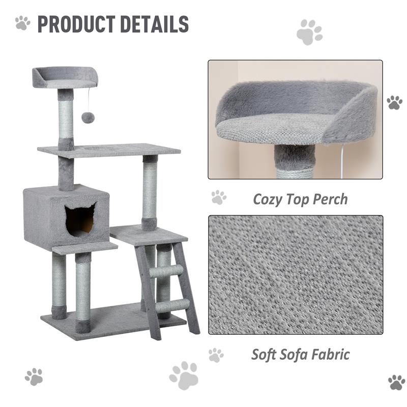 PALESTRA PER GATTI MULTILIVELLO CON CASETTA E TIRAGRAFFI CORDA DI JUTA