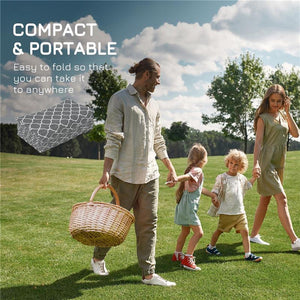 TAPPETO PER ESTERNO 182X274 CM PIEGHEVOLE E REVERSIBILE IN POLIPROPILENE GRIGIO E BIANCO