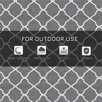 TAPPETO PER ESTERNO 182X274 CM PIEGHEVOLE E REVERSIBILE IN POLIPROPILENE GRIGIO E BIANCO