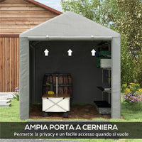 CAPANNO PORTA ATTREZZI E TENDA GARAGE PER BICI E MOTO CON COPERTURA ANTI-UV, 1.6X2M, GRIGIO CHIARO