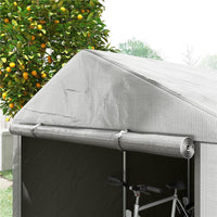 CAPANNO PORTA ATTREZZI E TENDA GARAGE PER BICI E MOTO CON COPERTURA ANTI-UV, 1.6X2M, GRIGIO CHIARO
