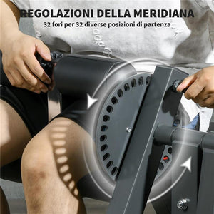 CALF MACHINE CON SCHIENALE E CUSCINETTI REGOLABILI IN ACCIAIO PLASTICA ED EVA 100X90X105 CM GRIGIO E NERO