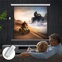 TELO PROIETTORE MOTORIZZATO DA 92 POLLICI CON TELECOMANDO IN PLASTICA E METALLO 189.5X8X189.5 CM BIANCO