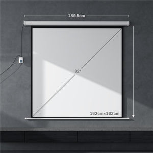 TELO PROIETTORE MOTORIZZATO DA 92 POLLICI CON TELECOMANDO IN PLASTICA E METALLO 189.5X8X189.5 CM BIANCO