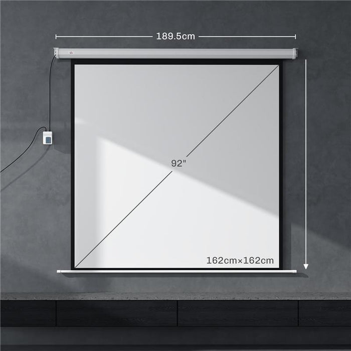 TELO PROIETTORE MOTORIZZATO DA 92 POLLICI CON TELECOMANDO IN PLASTICA E METALLO 189.5X8X189.5 CM BIANCO