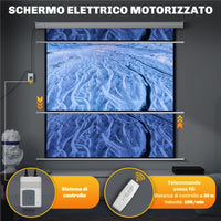 TELO PROIETTORE MOTORIZZATO DA 92 POLLICI CON TELECOMANDO IN PLASTICA E METALLO 189.5X8X189.5 CM BIANCO