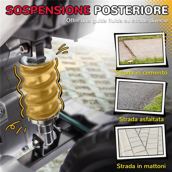 MOTO ELETTRICA PER BAMBINI CON ROTELLE E INDICATORE DI CARICA IN PP E METALLO 107X56X70 CM ROSSO