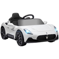 MACCHINA PER BAMBINI MASERATI MC20 GUIDA MANUALE TELECOMANDO E FARI LED ETÀ 3-6 ANNI BIANCO
