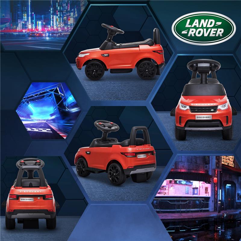 MACCHINA PER BAMBINI CON LICENZA LAND ROVER 6V FUNZIONAMENTO ELETTRICO E A SPINTA VELOCITÀ 3KM/H ROSSO