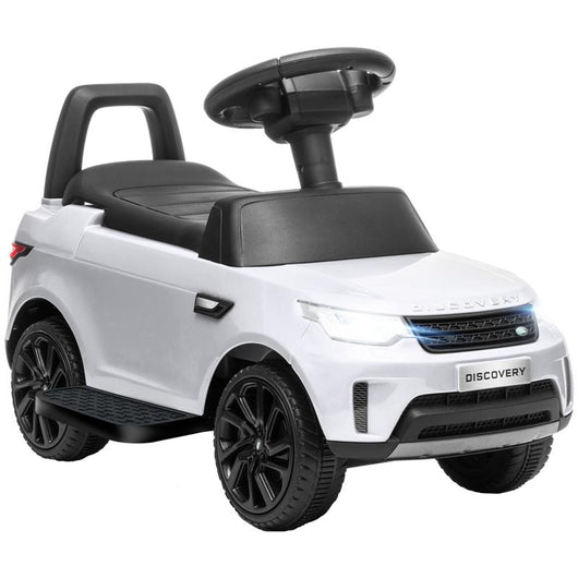 MACCHINA PER BAMBINI CON LICENZA LAND ROVER 6V FUNZIONAMENTO ELETTRICO E A SPINTA VELOCITÀ 3KM/H BIANCO