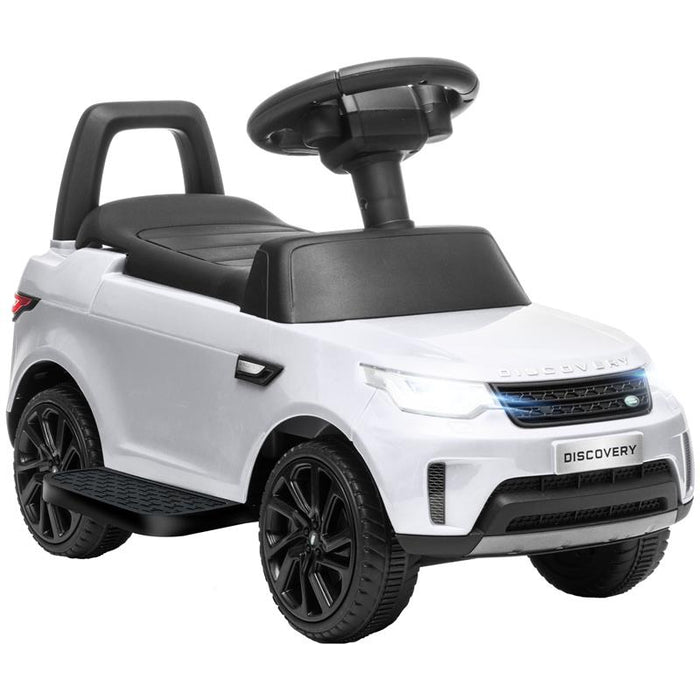 MACCHINA PER BAMBINI CON LICENZA LAND ROVER 6V FUNZIONAMENTO ELETTRICO E A SPINTA VELOCITÀ 3KM/H BIANCO