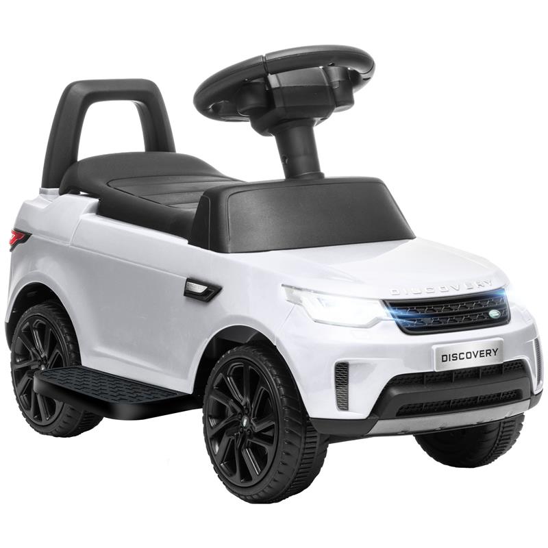 MACCHINA PER BAMBINI CON LICENZA LAND ROVER 6V FUNZIONAMENTO ELETTRICO E A SPINTA VELOCITÀ 3KM/H BIANCO