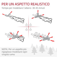 ALBERO DI NATALE INNEVATO CON 850 RAMI E DESIGN A SEZIONI IN PLASTICA E ACCIAIO  Ø 110X180 CM VERDE