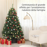 ALBERO DI NATALE ARTIFICIALE DA 195 CM CON 1838 RAMI CON BASE IN ACCIAIO PER INTERNI VERDE