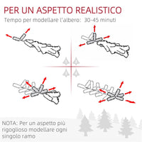 ALBERO DI NATALE ARTIFICIALE DA 195 CM CON 1838 RAMI CON BASE IN ACCIAIO PER INTERNI VERDE